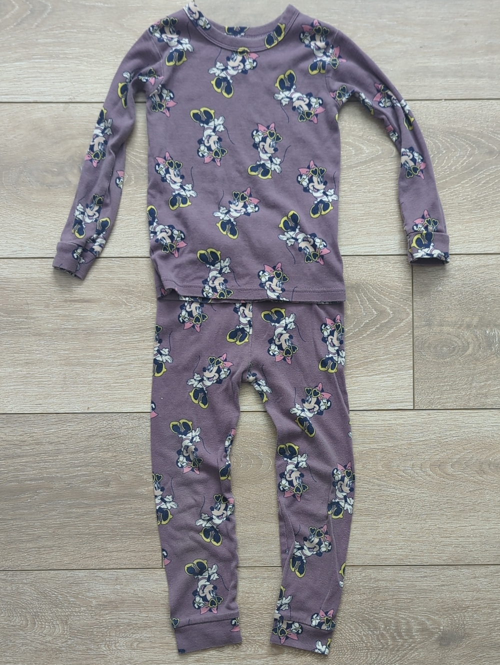 Disney x Gap Mauve Minnie Mouse Long Sleeve Organic Cotton Pajama Set